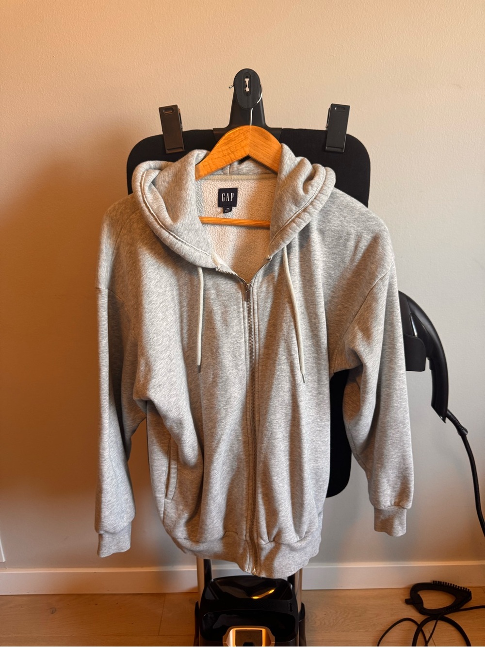 GAP Men's Heather Gray Full-Zip Hoodie